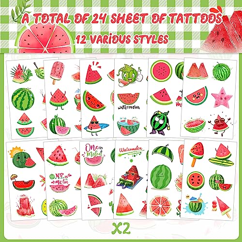 144 Watermelon Temporary Tattoos for Kids Party Favors