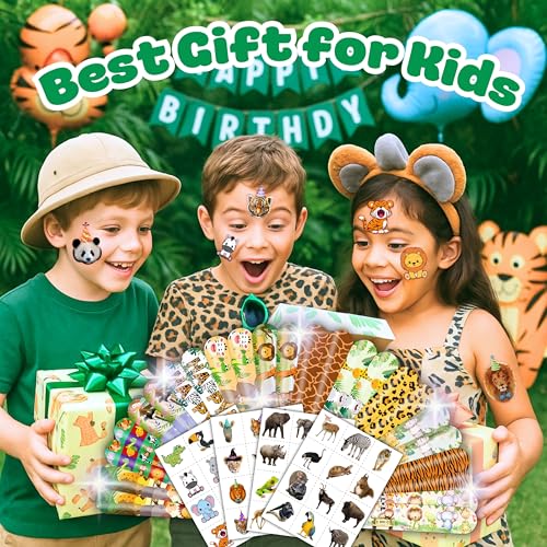 Jungle Party Favors Set - 72pc Tattoos & Slap Bracelets