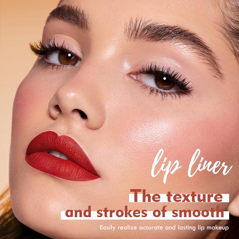Waterproof Nude Lip Liner Set - 6 Shades Matte Pencil