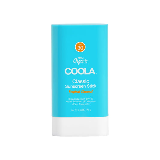 COOLA Organic Face Sunscreen SPF 30 Sunblock Lotion Stick, Dermatologist Tested Skin Care for Daily Protection, Vegan and Gluten Free, Tropical Coconut, 0.15 Oz