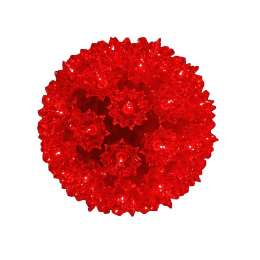 Novelty Lights Outdoor Christmas Starlight Sphere, Hanging Light Ball, Christmas Light Ball for Decoration (50 Light, 6", Red)