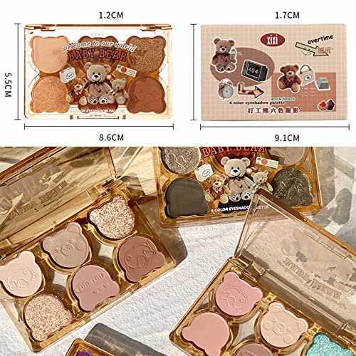 6 Color Eyeshadow Palette - Matte & Shimmer Eye Makeup