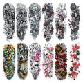 Pinone Full Arm Temporary Tattoo Stickers - 12 Sheets