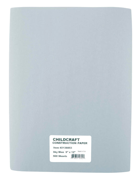 Childcraft Construction Paper, 9 x 12 Inches, Sky Blue, 500 Sheets