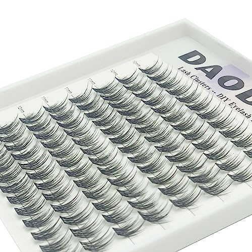 DAODER Lash Clusters 10-12MM C Curl Natural Wispy 96pcs