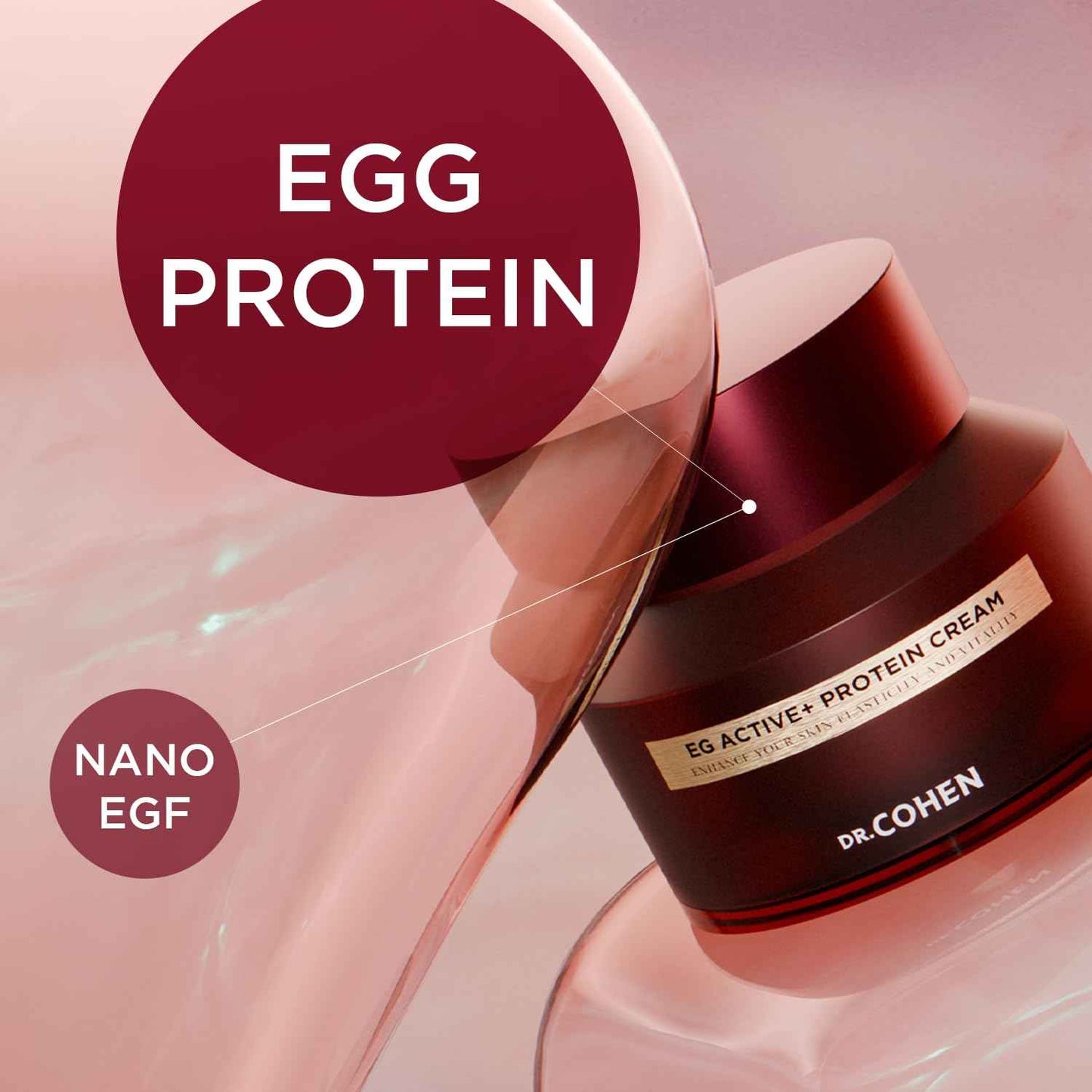 DR. COHEN EG ACTIVE Nano-EGF Hydrating Face Cream – Egg Protein, Ceramide & Hyaluronic Acid – Daily Skin Hydrating Facial Cream – Ideal for Post-Skin Care Routines – 1.69 fl oz