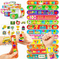 48-Piece 100 Days of School Party Favors - Slap Bracelets & Tattoos