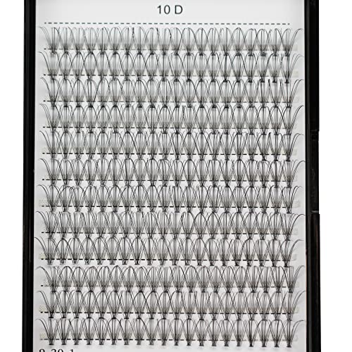 Bodermincer Large Tray D Curl 12 Rows 240 Bundles 10D Cluster Eyelash Extension Natural Russian Volume Faux Cils Eyelashes Individual Cluster False Lashes Makeup 6-20mm to Choose (8mm)