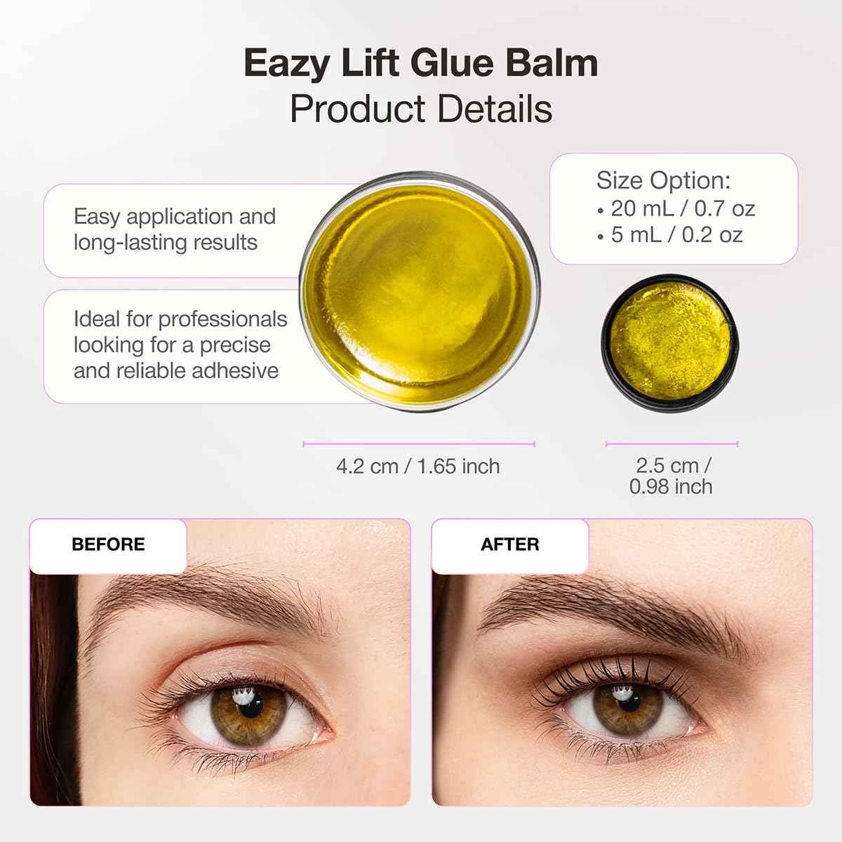 Curacoro Eazy Lash Lift Glue Balm 20ml, Nourishing Lash Lift Adhesive for Eyelash Curling & Lamination | Hydrating, Long-Lasting Lash Lift Balm