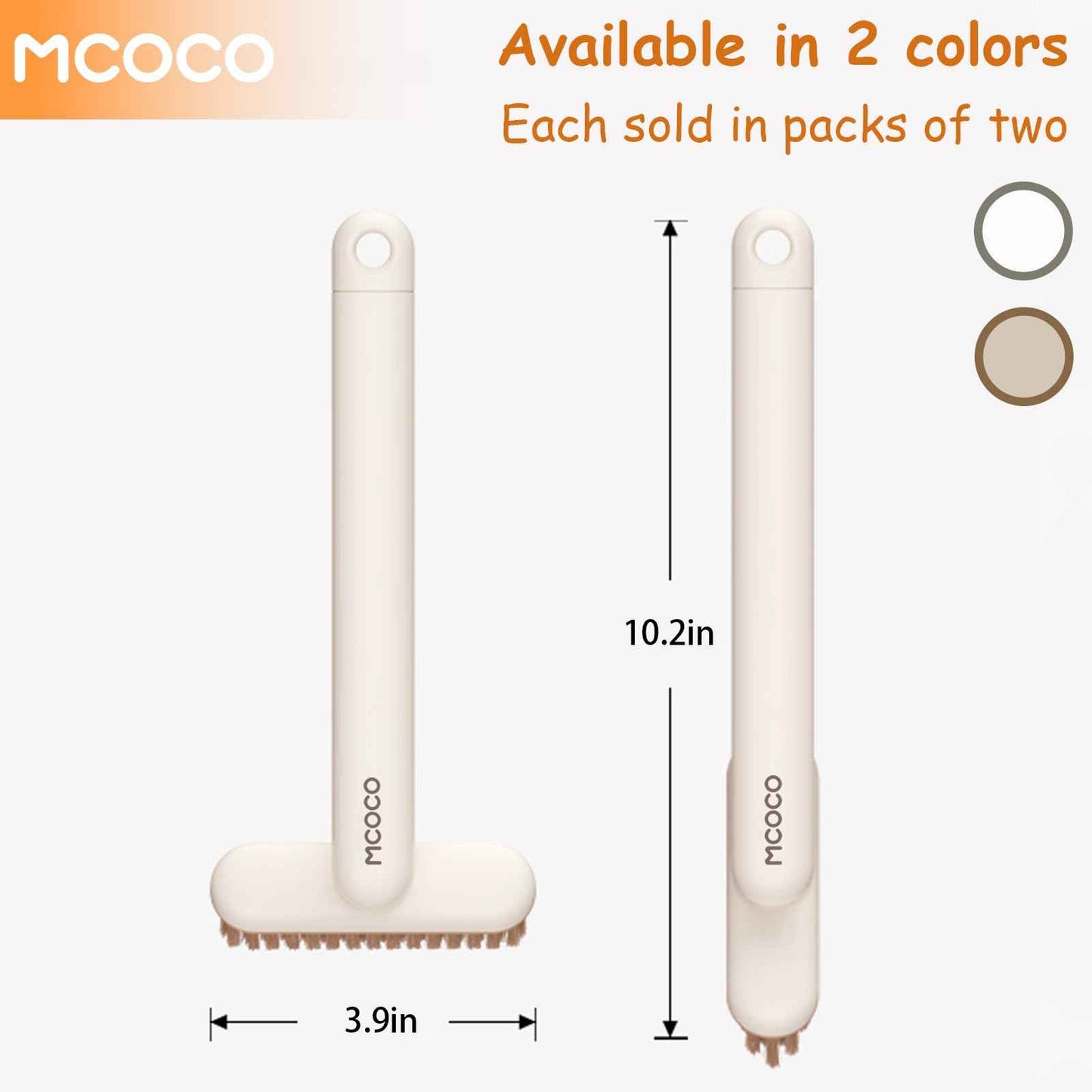 MCOCO Crevice Cleaning Brush Cleaning Brushes for Household use Multi-Purpose Hard Bristle Brushes Bathroom Brush for Kitchen Window Toilet Grout Bottle Sink Corners Blender Small Spaces 2 Pack White