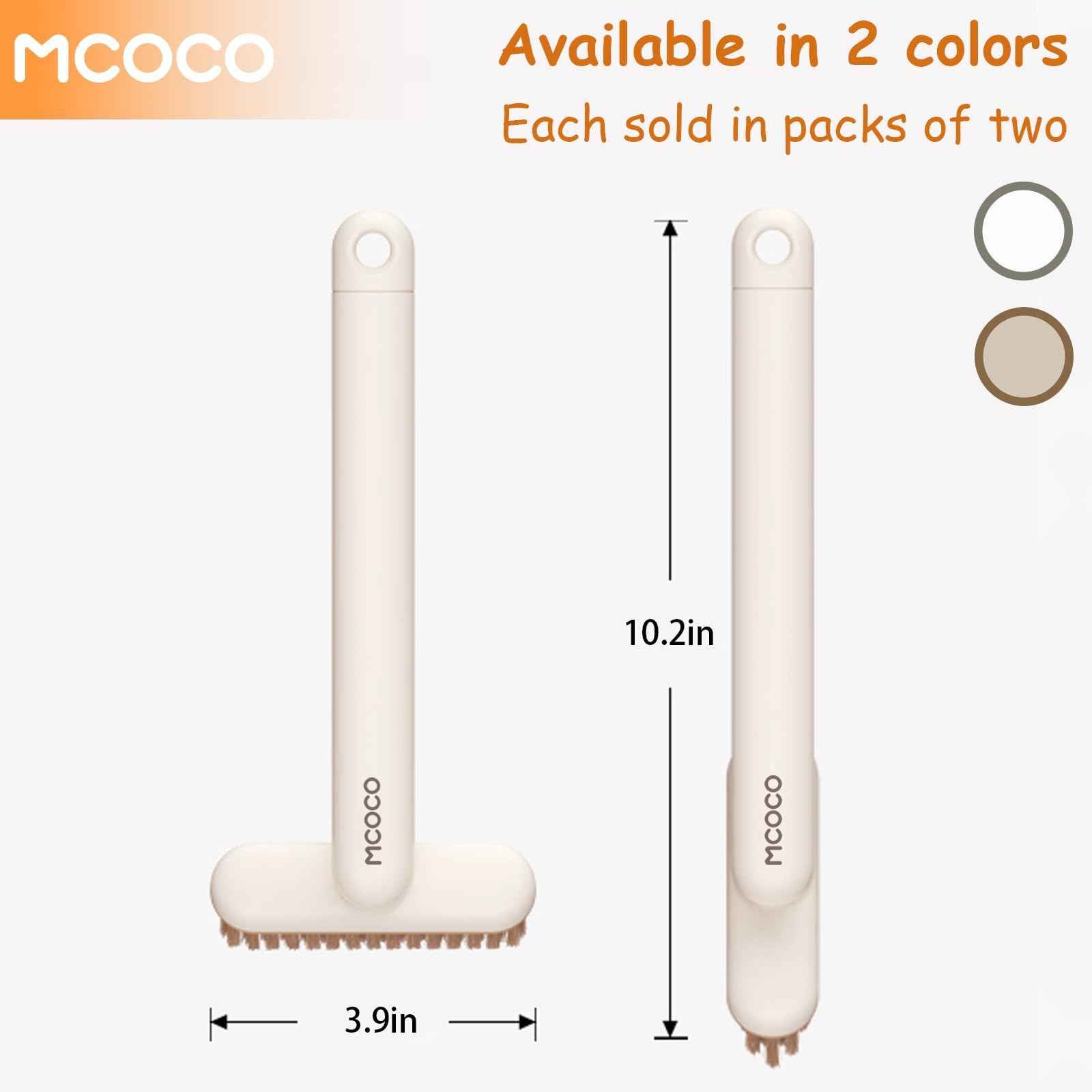 MCOCO Crevice Cleaning Brush Cleaning Brushes for Household use Multi-Purpose Hard Bristle Brushes Bathroom Brush for Kitchen Window Toilet Grout Bottle Sink Corners Blender Small Spaces 2 Pack White
