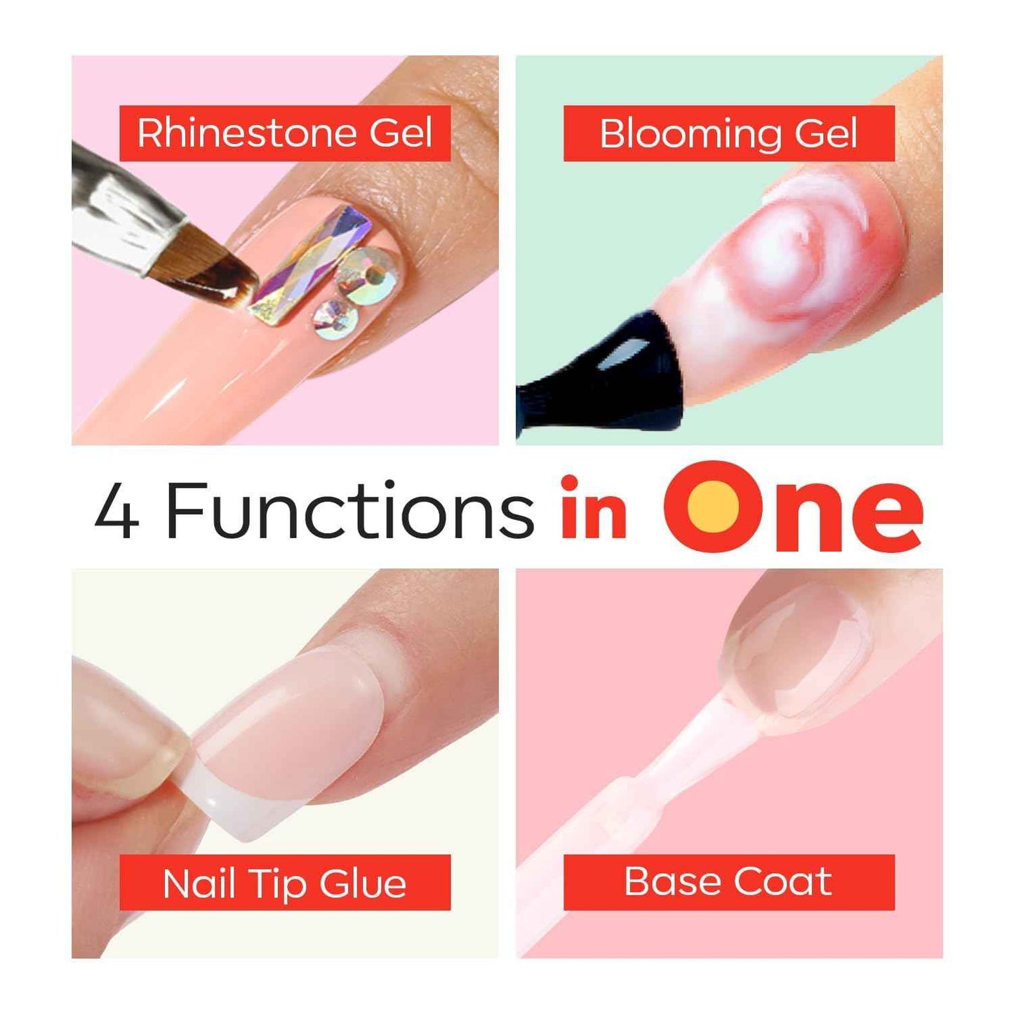 modelones Nail Glue for Press Ons, Clear Tips, Acrylic Nails, Need U V Light Cured, 15ML