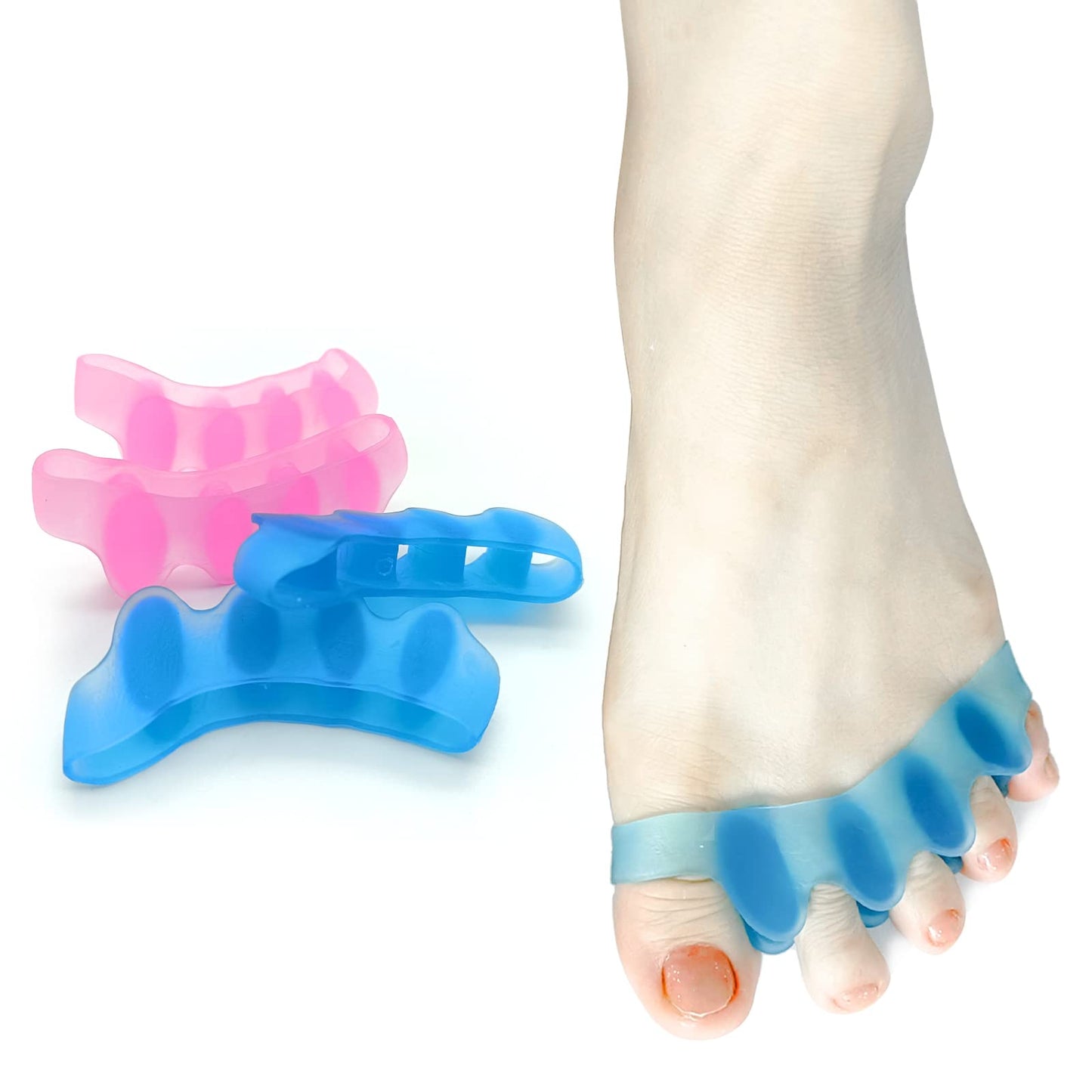 SUNFATT Toe Spacers for Women,Toe Separators for Women,Relieves OverlappingToes,Bunions Corrector and Hammer Toe Pain,Gel Toe Spreader Separates Toes and Relaxes Toes.