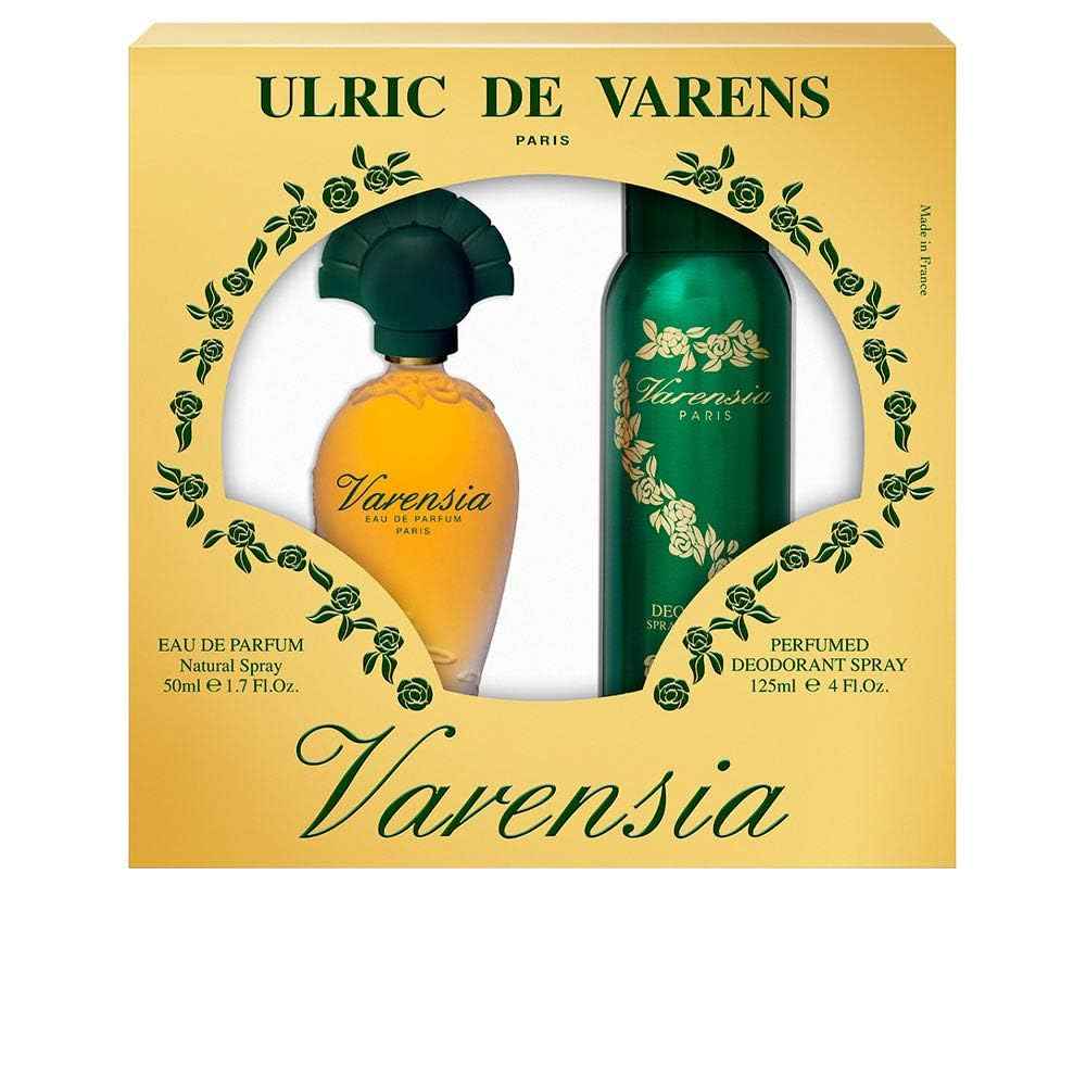 Ulric De Varens VARENSIA - Eau De Parfum for Women 2pcs Set- Earthy, Fruity, Floral Scent - Notes of Lotus Flower, Clove Raspberry, & Vanilla- Fruity & Floral- 1.7 Fl Oz + 4 Fl Oz Deodorant Spray