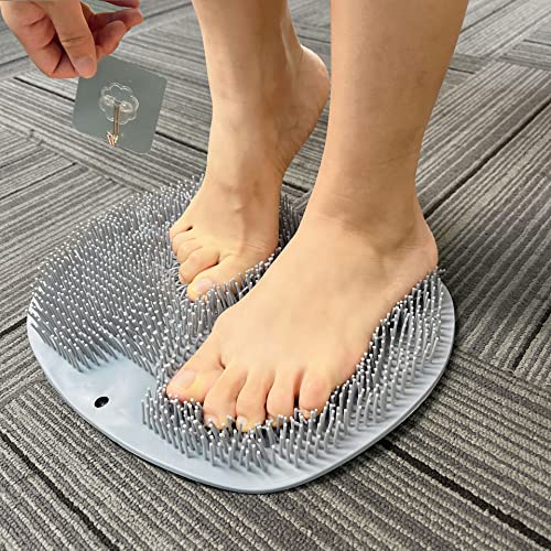 Shower Foot Scrubber Mat with Back Washer & Suction Cups