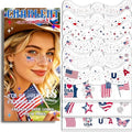 4th of July Glitter Freckles Face Tattoos - 36 Pc Patriotic Set