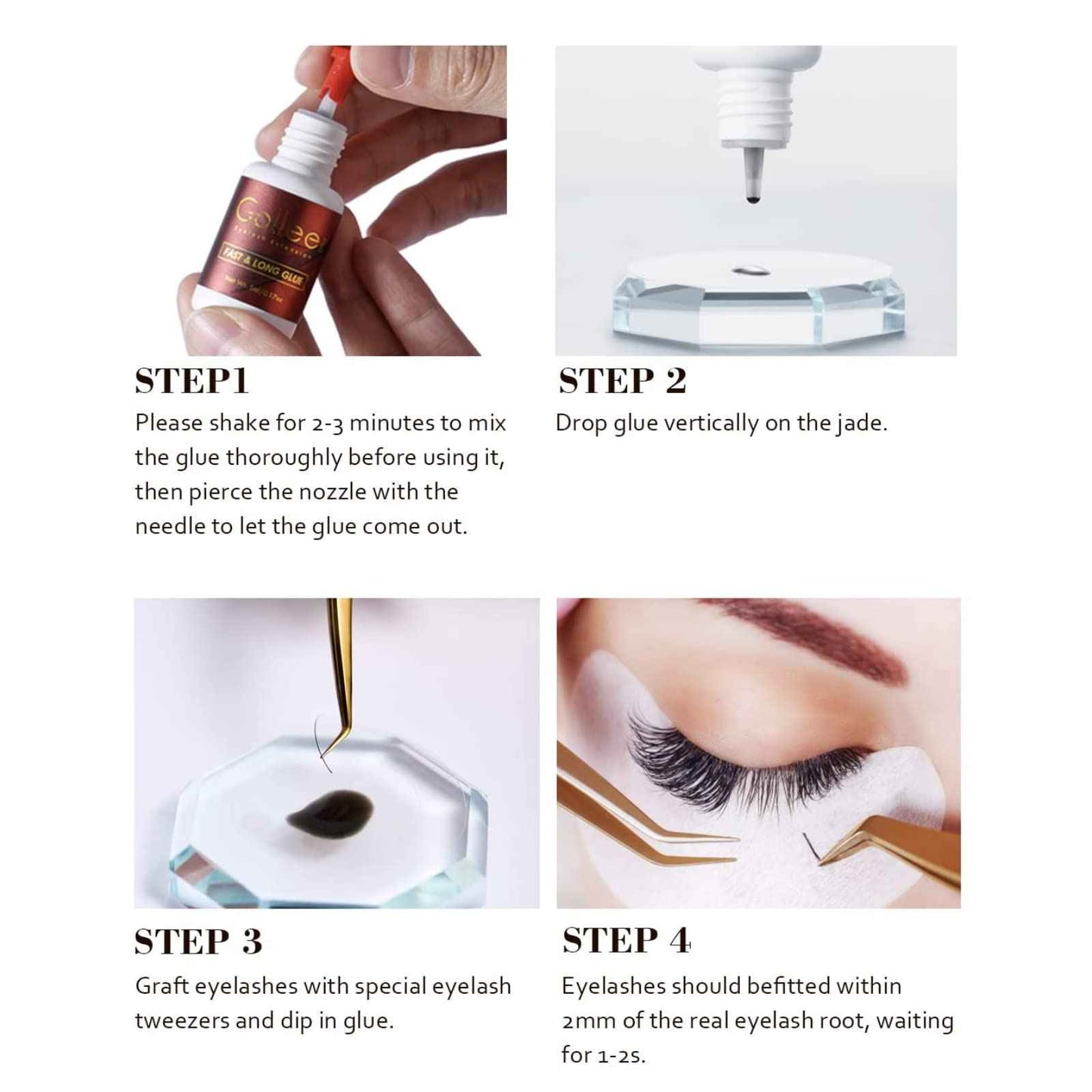 Eyelash Extension Glue & Eyelash Glue Remover – 8 Weeks /1-2 Sec Drying Time/(0.17fl.oz / 5ml)/Professional Supplies Black Lash Adhesive