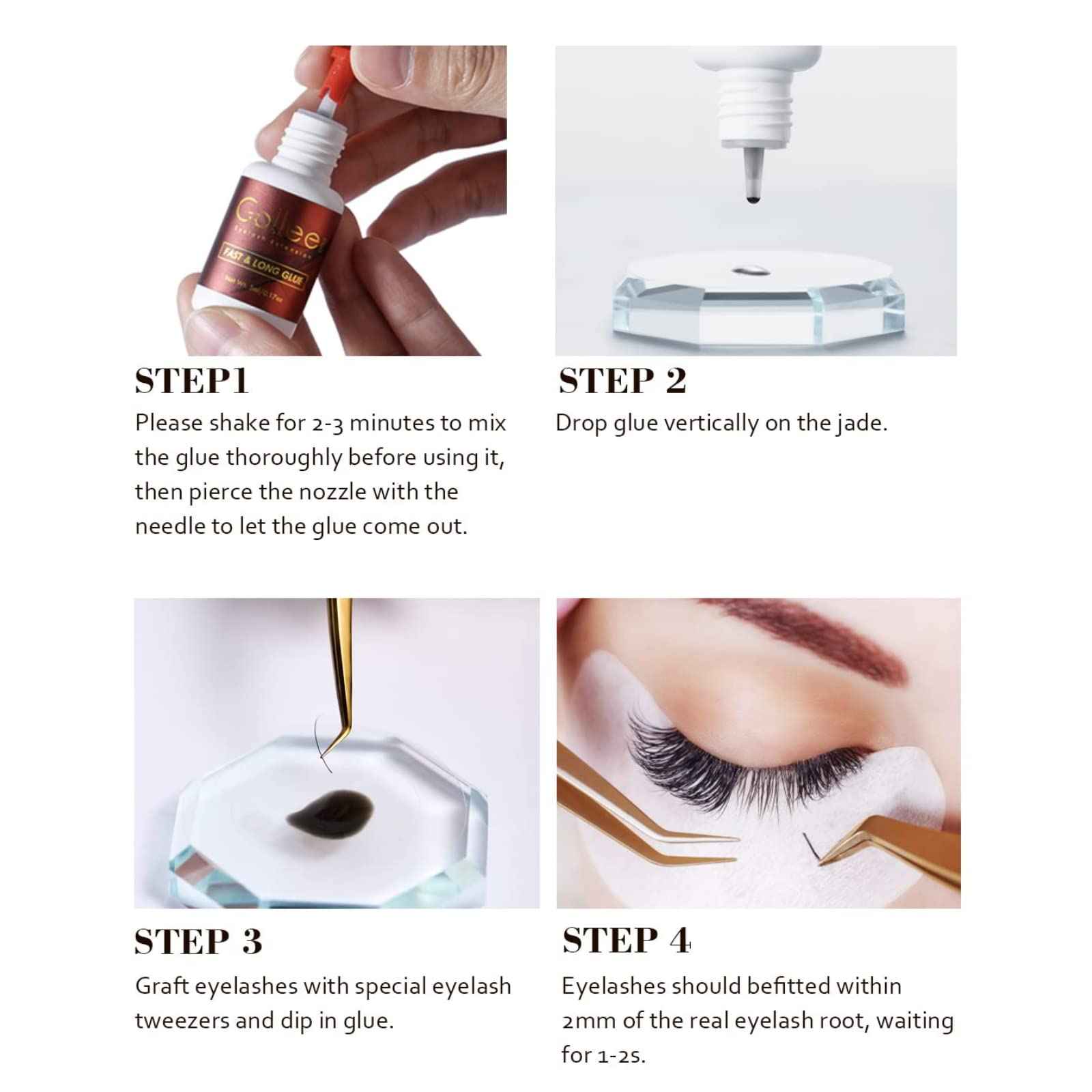 Eyelash Extension Glue & Eyelash Glue Remover – 8 Weeks /1-2 Sec Drying Time/(0.17fl.oz / 5ml)/Professional Supplies Black Lash Adhesive