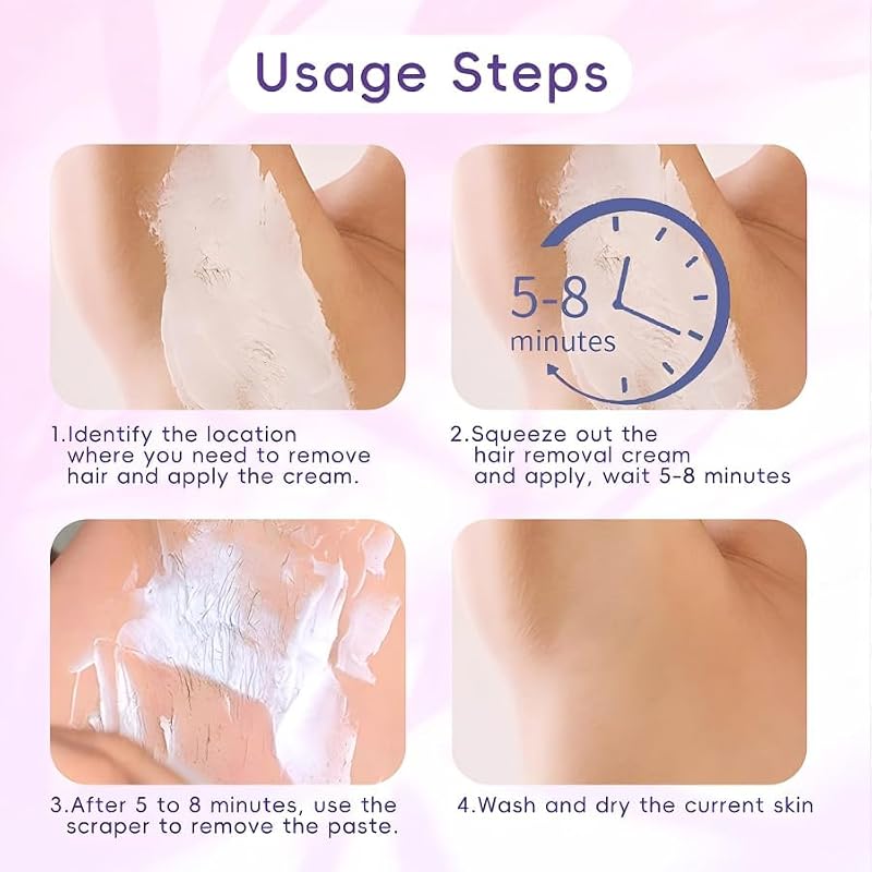 Feisou Painless Hair Removal Cream 72oz with Aloe Vera & Vitamin E for Sensitive Skin - Long-Lasting Depilatory for Face & Body
