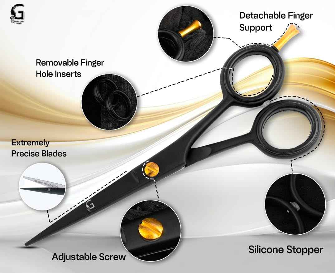 5” Professional Beard Mustache Scissors with 1 Beard Comb, 1 Mustache Comb - Prefect Mustache Trimming Scissors for All Facial Hair – Grooming Scissors for Men