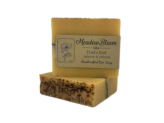 HUNTER CATTLE CO. EST'D 2004 HC Meadow Bloom Tallow Bar Soap - Coffee & Turmeric Single Pack - Made with All Natural 100% Grass Fed Tallow Handmade Soap Bar - Great for Face or Body Soap