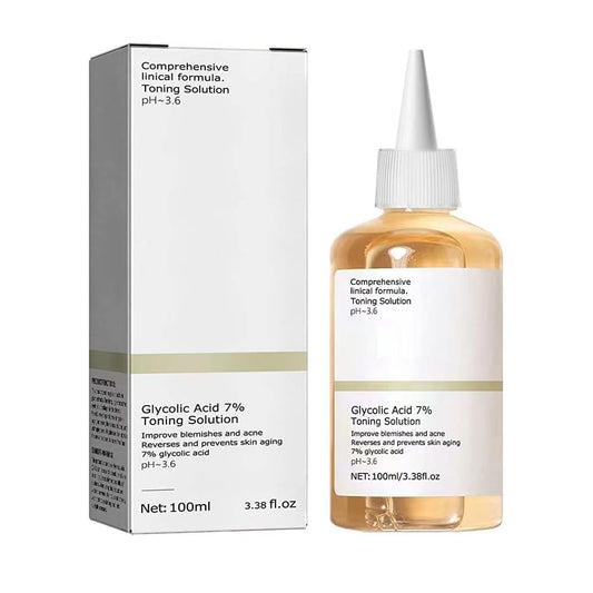 Glycolic Acid 7% Serum Toner, Facial Exfoliation Toning Solution Rejuvenate Your Skin Astringe Pores Solution for Blemishes and Acne. (100 ML)