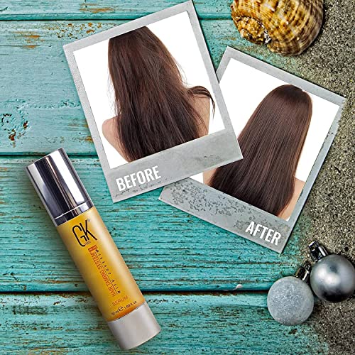 GKHAIR Smoothing Serum - 100% Pure Organic Argan Oil Hydrating Strength Shine Dry Damaged Repair Anti-Frizz Moistures Nourishment & Weightless Styling All Hair Types