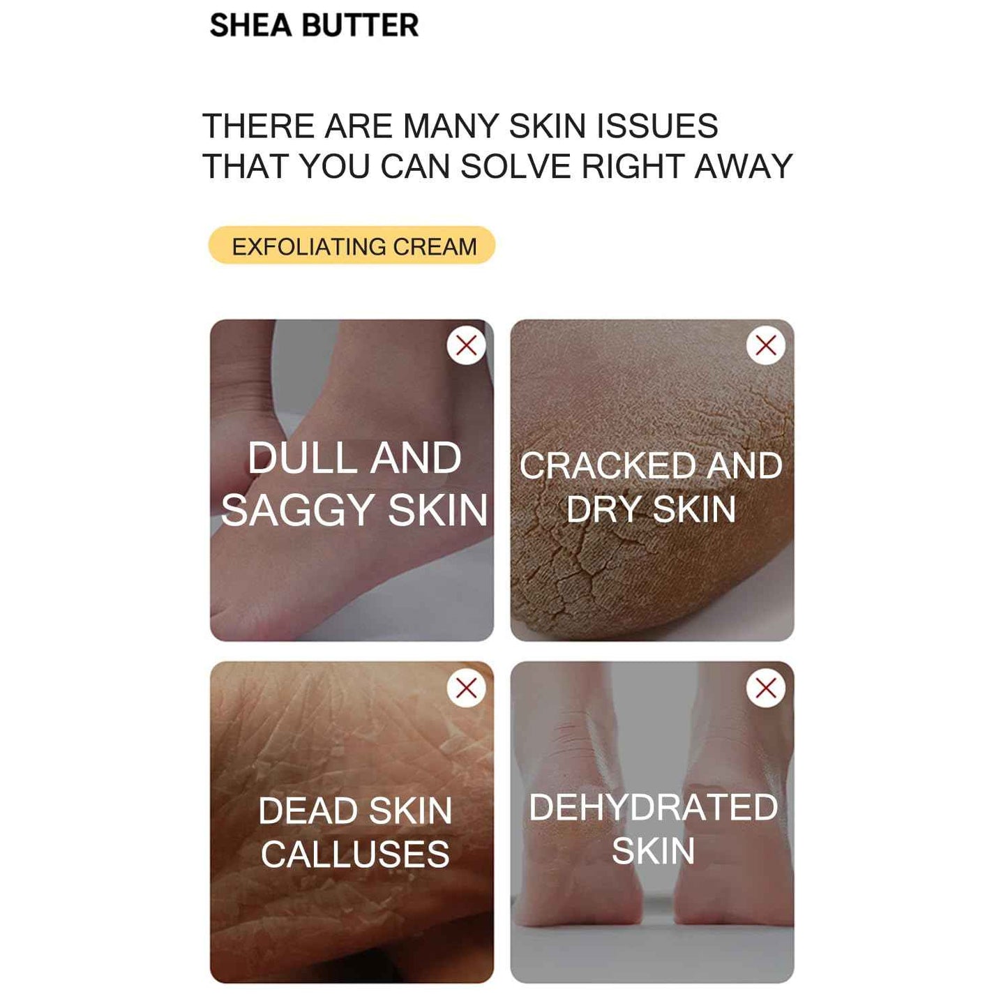 BIOAQUA Foot Care Herbal Massage Scrub-Exfoliating Cream Cleansing Delicate Feet Skin Shea Oil Natural Extracts 180g / 6.35oz (Pack of 2)