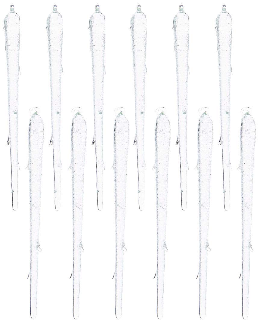 Kurt Adler C3644 Icicle Ornament, Clear, 6 Count