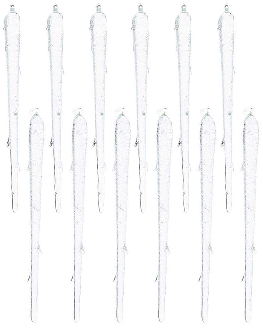 Kurt Adler C3644 Icicle Ornament, Clear, 6 Count