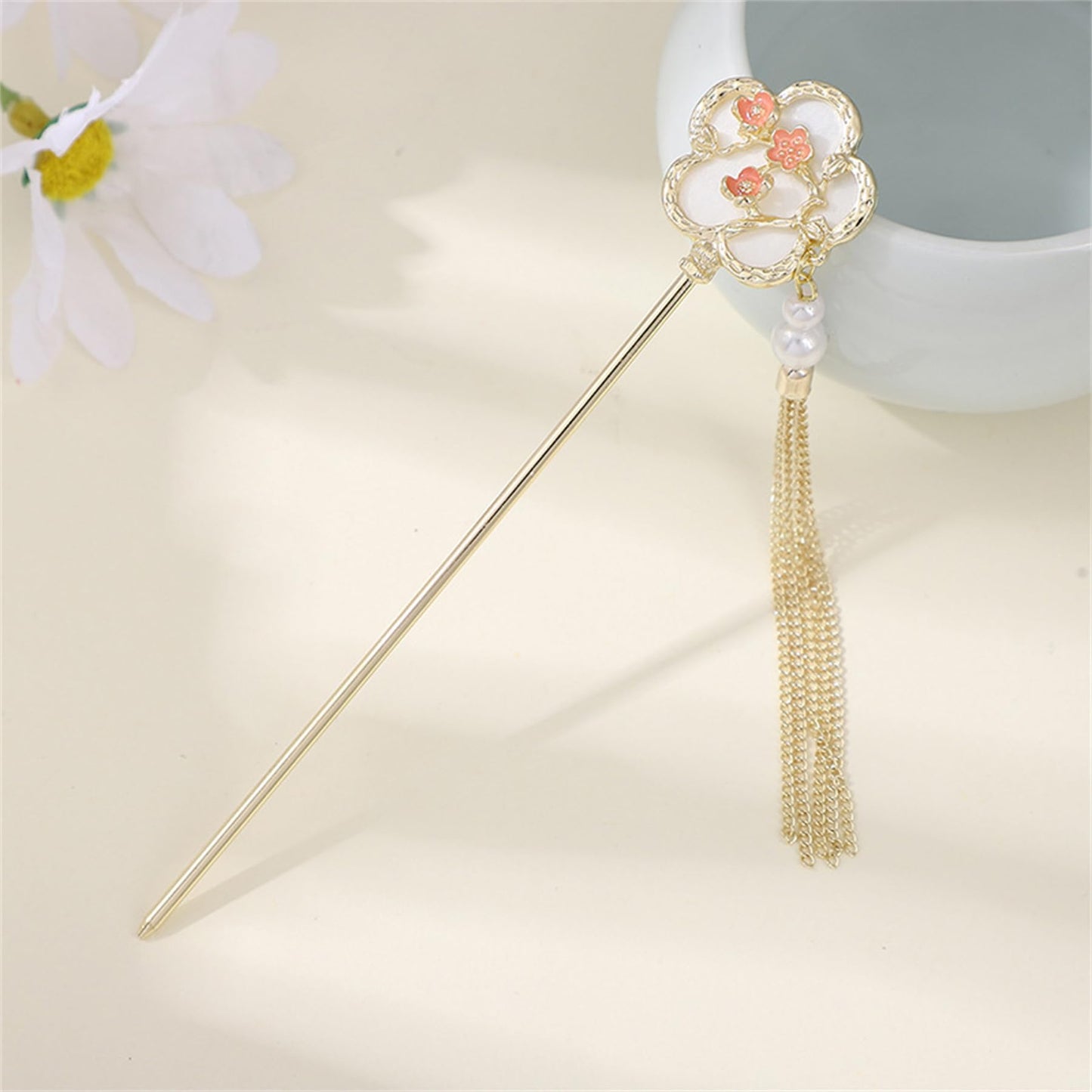 2PCS Metal Flower Hairpins Hair Stick Fork Sticks French Hair Pin Buns Hair Accessories for Women Girls #01