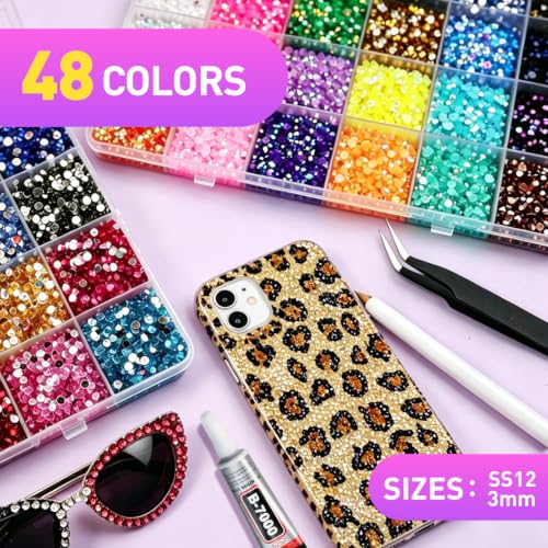 52000 Rhinestone Kit with B7000 Glue, Tweezers & Organizer