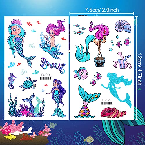 Konsait Glitter Temporary Tattoos for Kids - 24 Sheets of Fun Designs