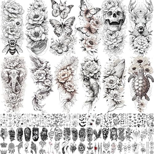 71 Sheets Temporary Tattoos - Watercolor Designs for Women Men