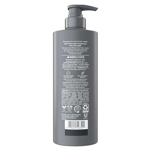 DOVE MEN + CARE Shampoo Eucalyptus & Birch 1 ct for Real Hair that Powers Up Hair Strength, with Revitalizes & Fortifies, 18 fl oz