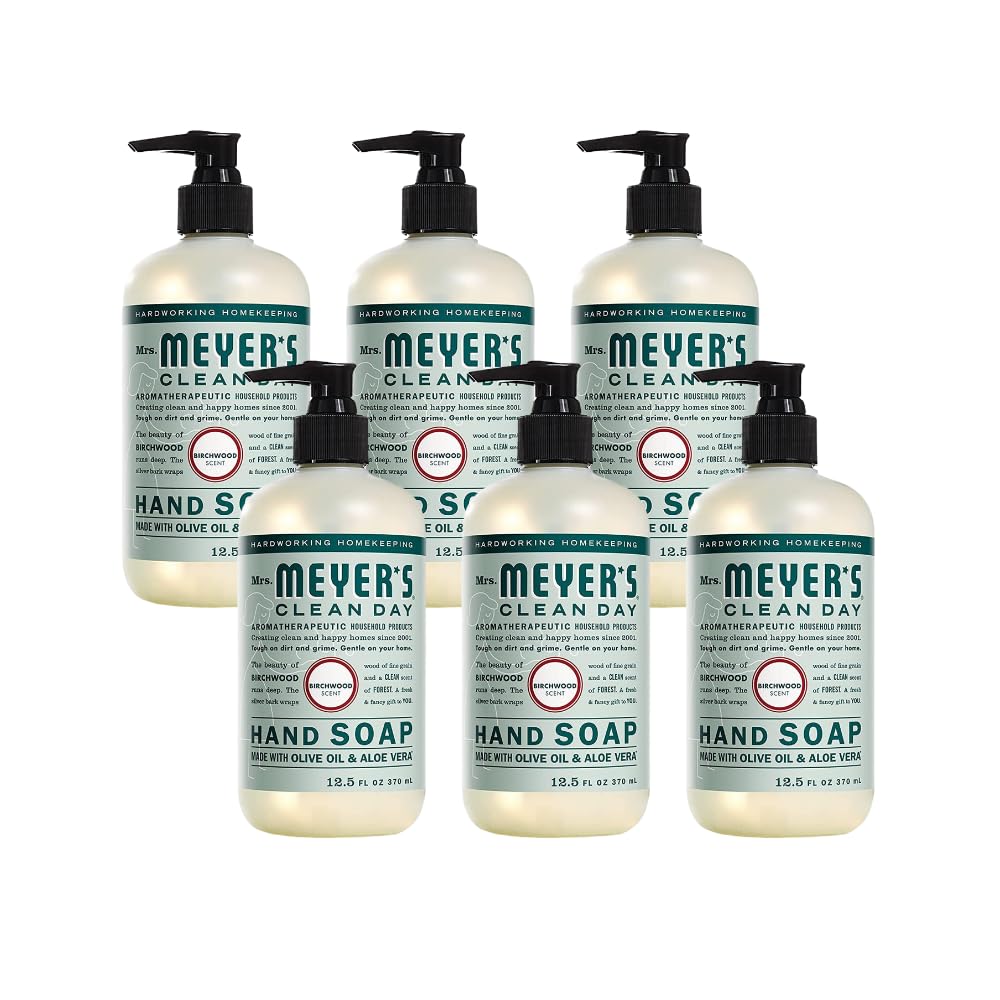 MRS. MEYER'S CLEAN DAY Liquid Hand Soap, Birch Wood 12.5 Fl Oz (Pack of 6)