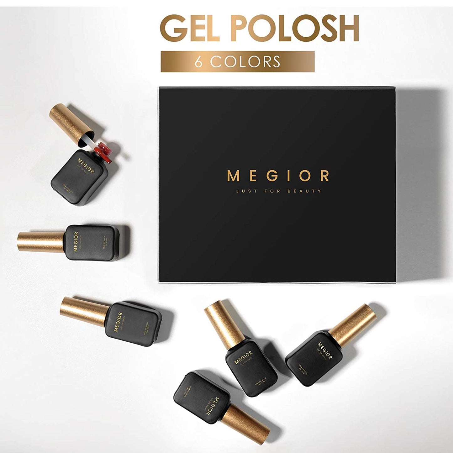 MEGIOR Gel Nail Polish Set 6 Colors (Basic Colours)