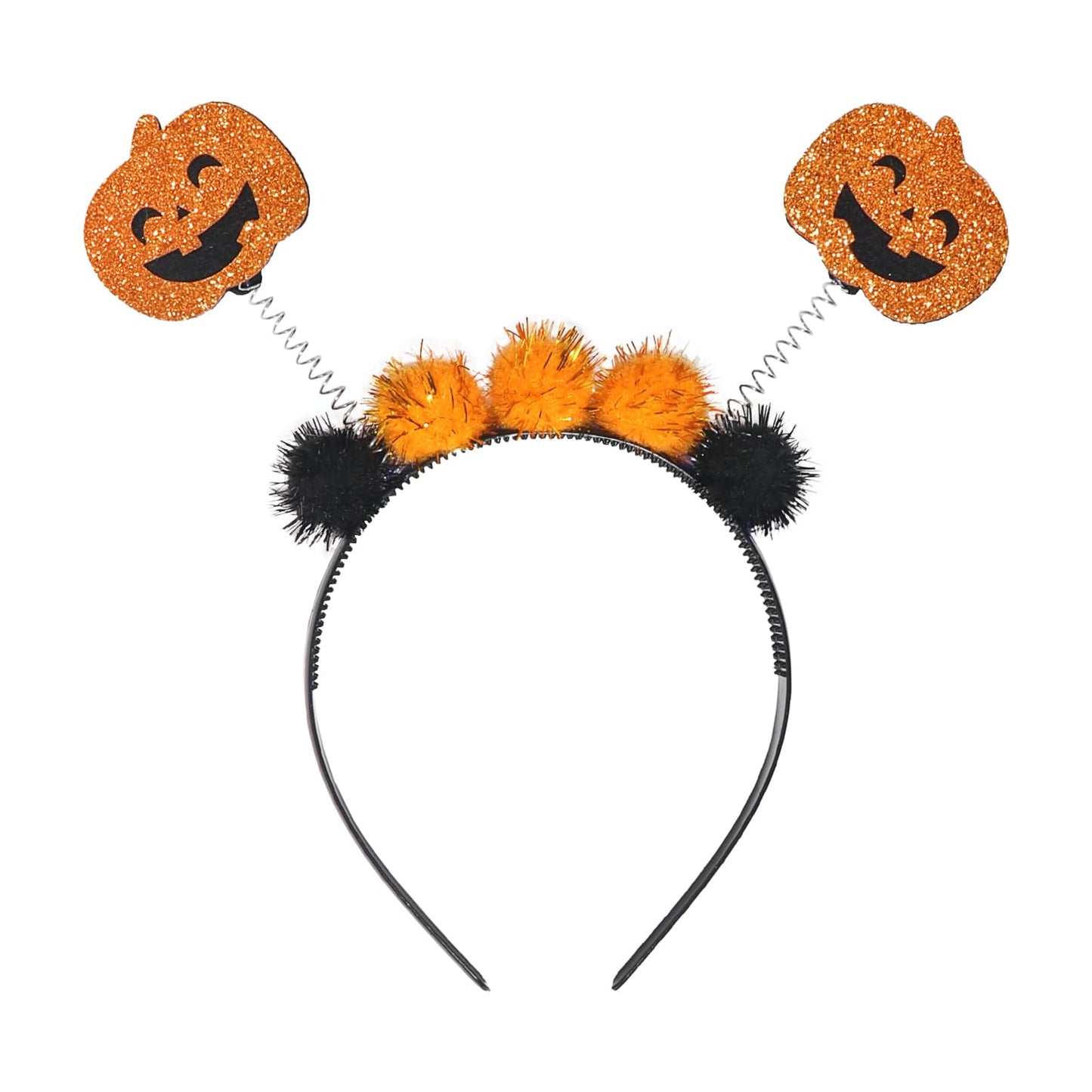 Jacnkb Halloween Pumpkin Headband Glitter Pumpkin Ball Hairband Fuzzy Hair Hoop Halloween Hair Accessories Halloween Dress up Party Supplies Halloween Decoration for Adult Woman