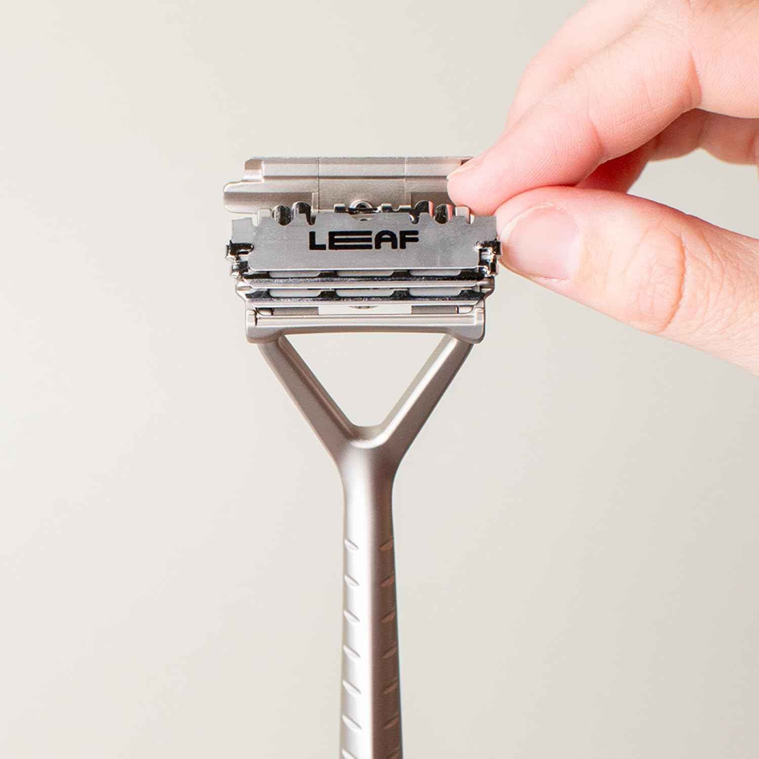 Leaf Shave | Leaf Single-Edge Safety Razor Blades, Platinum-Coated Stainless Steel Refills Compatible with Twig & Thorn Razor, and Dermaplaner, 200 Count