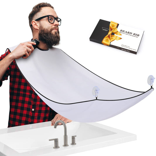 HUPBIPY Beard Bib, Beard Catcher, Men's Non-Stick Material Beard Apron, for Styling and Trimming, One Size Fits Everyone