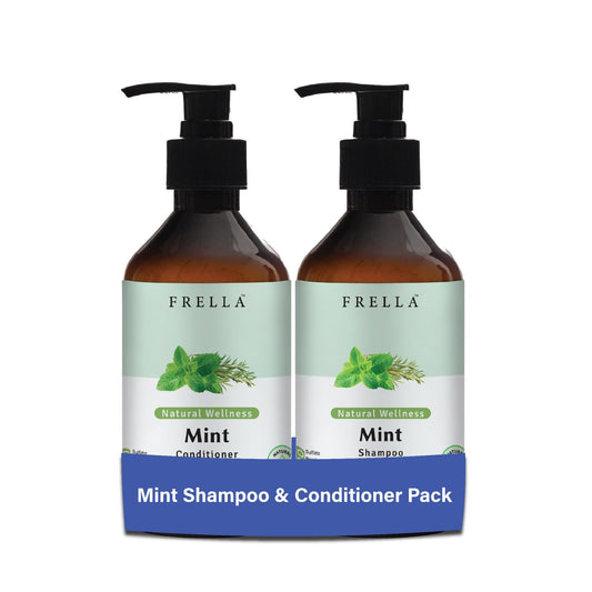 Frella Mint Shampoo and Conditioner Set, with Tea Tree and Peppermint Oils