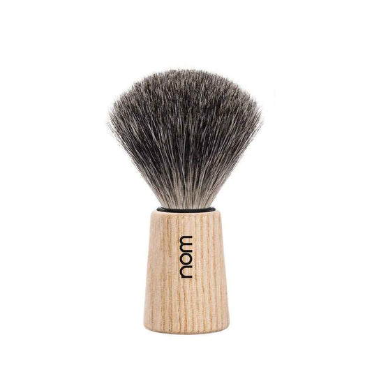 NOM Theo Shaving Brush | Pure Badger Shave Brush for Shaving soaps and creams | Exfoliating Shaving Brush| Pure Ash handle