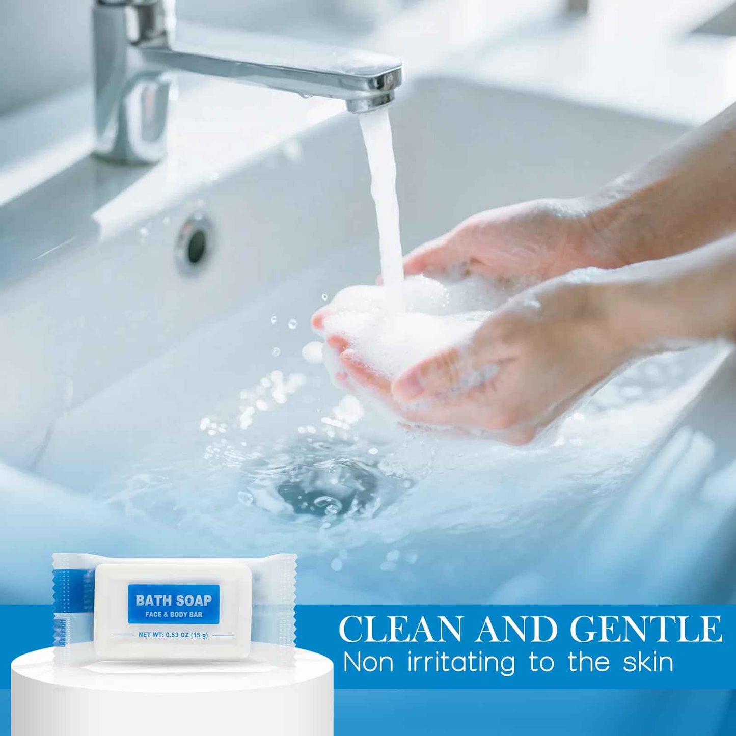 HAIFOTRVA 100 Pack Mini Travel Size Bar Soap Bulk,0.53 oz/15 grams Individually Wrapped Small Disposable Hotel Soap Bars Toiletries for Church,Homeless Gifts,Bathroom,Guest