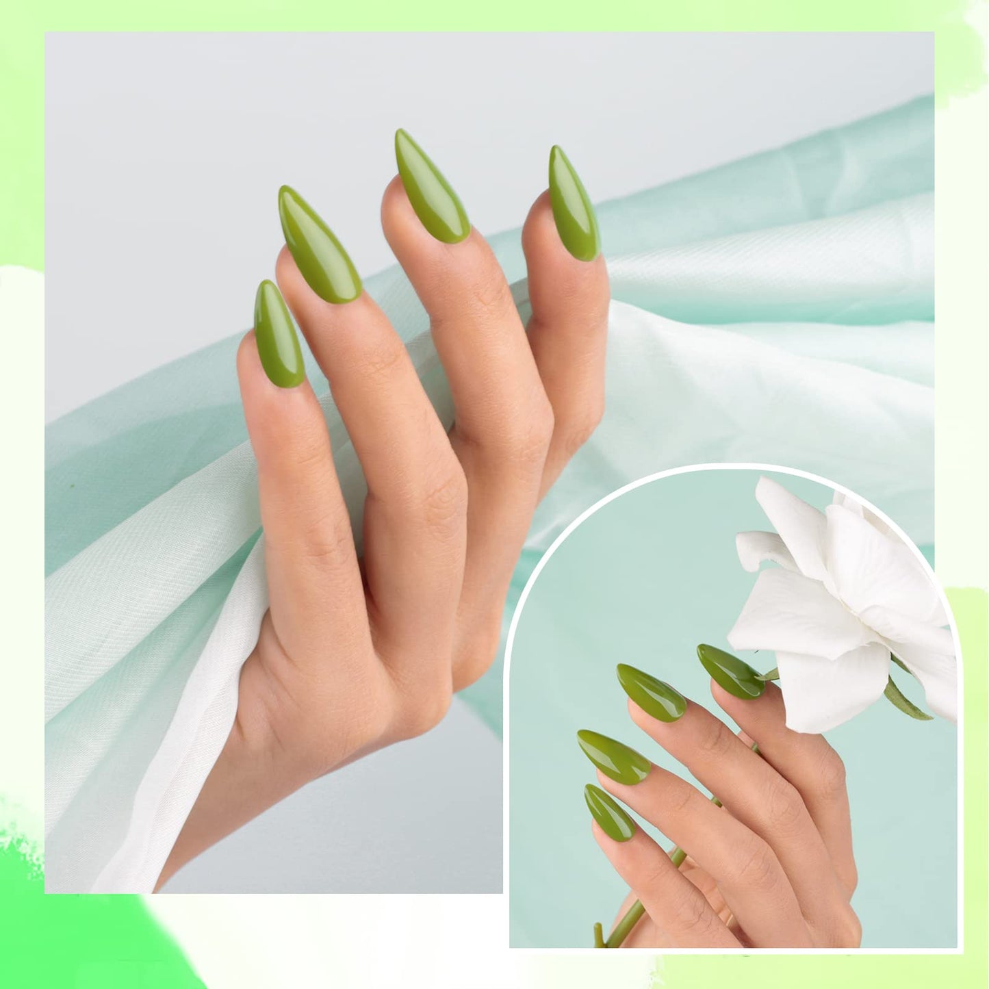 Imtiti Gel Nail Polish, 1 Pcs 0.5Oz Olive Green Gel Polish Soak Off Nail Art Manicure Salon DIY Gel Nail Christmas Gift for Girls