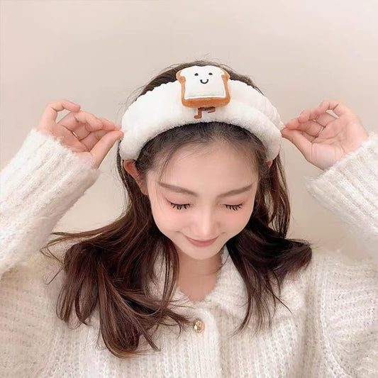 IQUQIXL Funny Cat Headband for Women, Cute Animal Duck Frog Dinosaur Snail Kawaii Spa Headband Hair Accessories for Washing Face Shower Sports Beauty Skincare (Style 9)