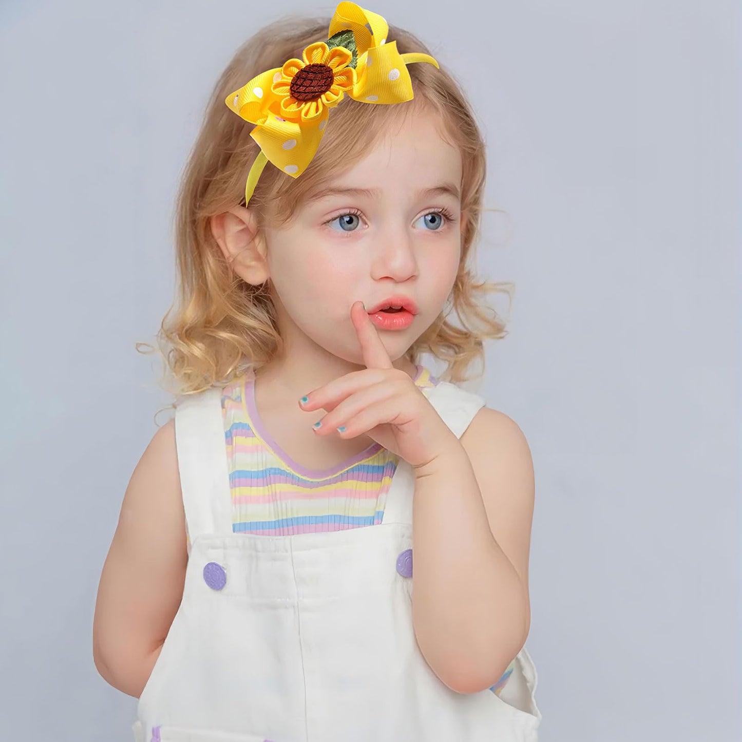 HIFANMM Sunflower Headband Yellow Bow Hair Accessories for Women Girls Cute Flower Hair Bands Spring Summer Hair Decoration Wave Point Big Bow Headbands Non Slip Outdoors Litter Girls Decor 1 Pcs