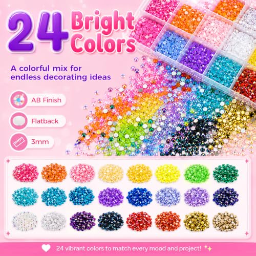 Redtwo 40000 Rhinestones 3mm Flatback Kit with Glue & Tools