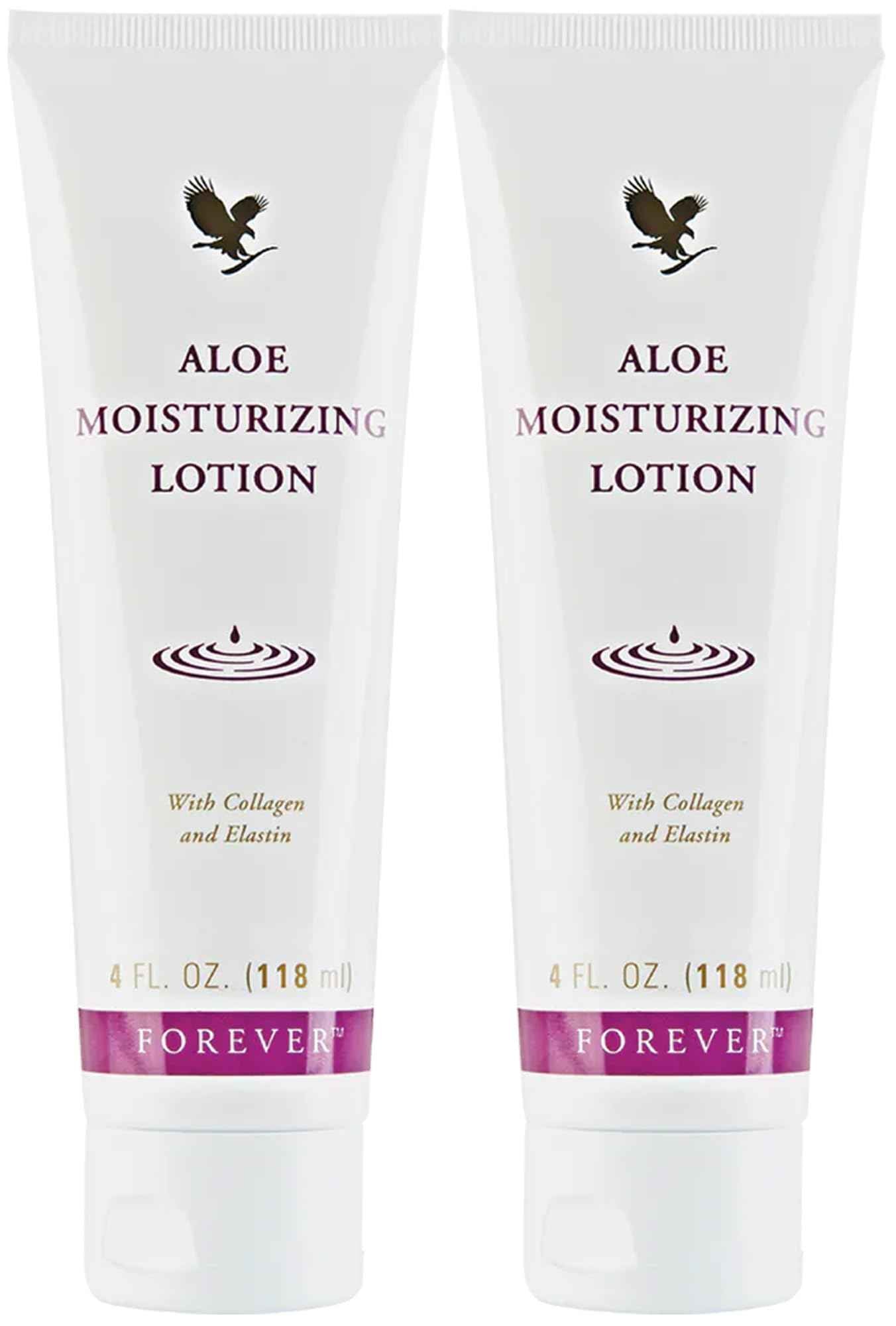 Forever Living - Aloe Moisturizing Lotion Duo - Deep Hydration with Collagen - Silky Smooth Texture - Gluten-Free Hand and Body Formula Pack of 2