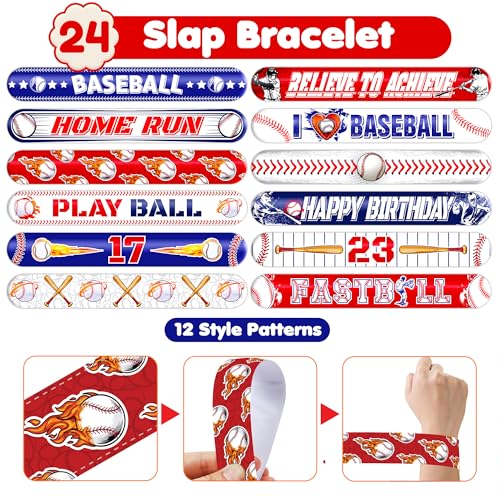 Baseball Party Set - 72 Piece Favor Bundle with Tattoos & Slap Bracelets