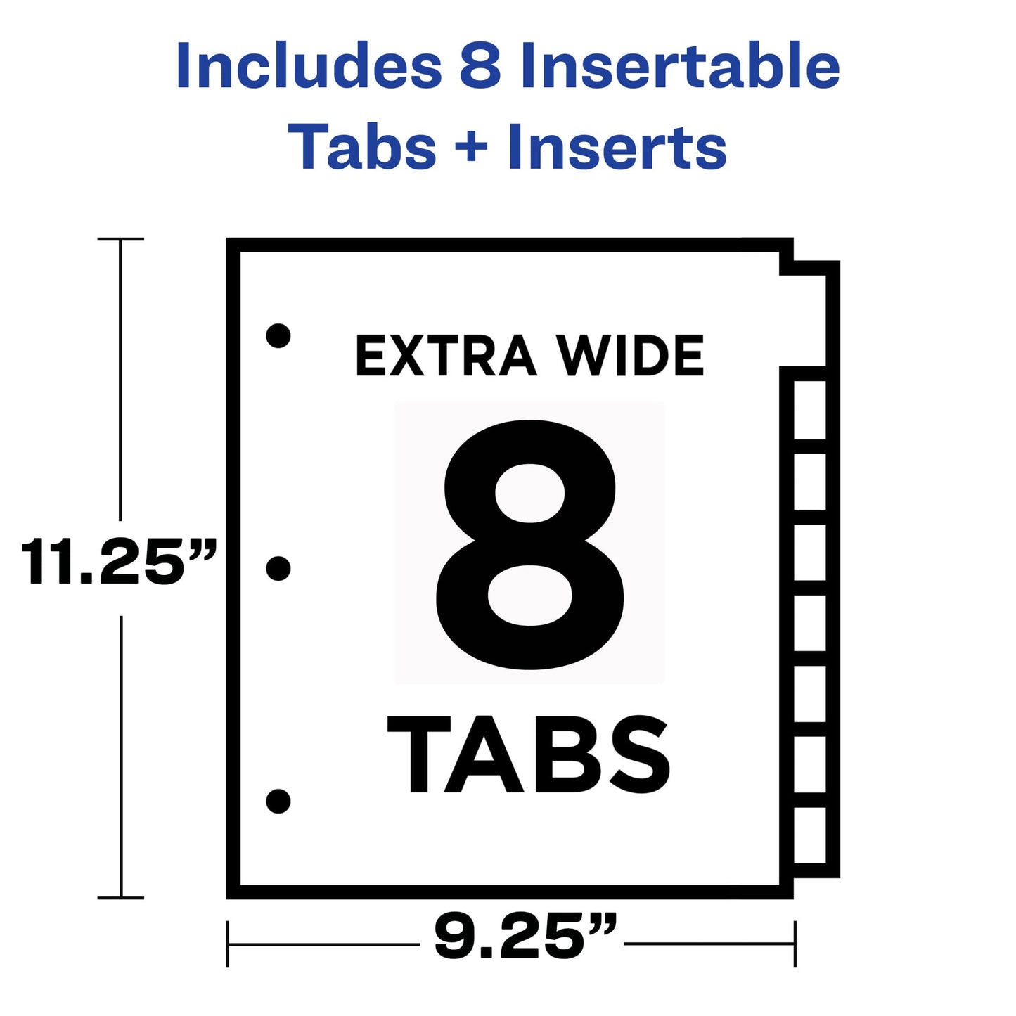 Avery Dividers for 3 Ring Binders, 8-Tab Binder Dividers, Plastic Binder Dividers with Pockets, Insertable Big Tabs, Multicolor, Works with Sheet Protectors, 24 Sets (11903)